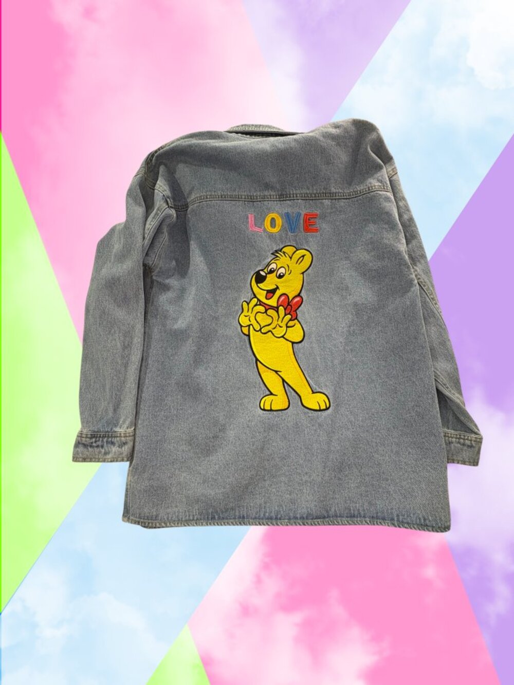 Haribo Embroider Goldbears love denim shirt/jacket haribo tags JC penny new with